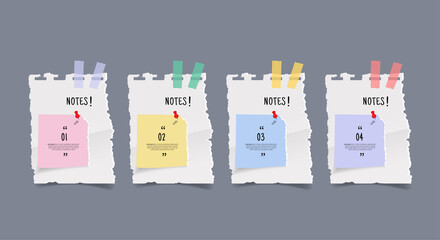 Poster - Text box design with note papers.	

