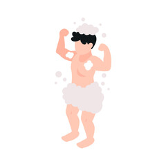 Sticker - Boy In Foam Illustration