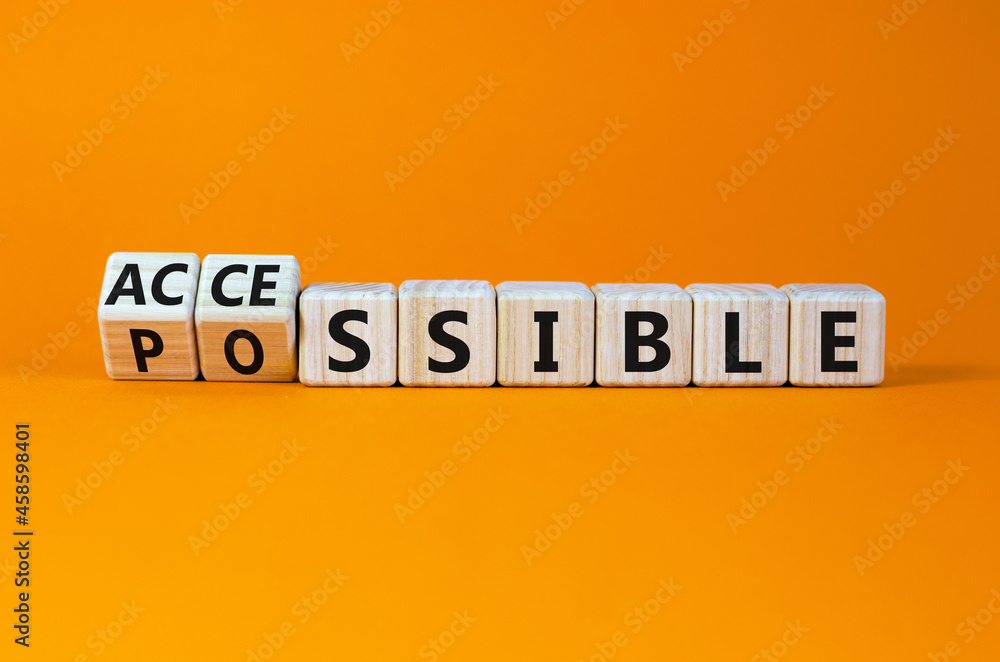 Possible and accessible symbol. Turned wooden cubes and changed the ...