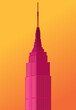 Empire State Building Vector, New York Skyline, Tall Building, Empire State Building Icon, Gradient Illustration Background Poster