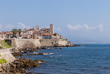 Post Card View Of Antibes Old Town Centre Seen From The Seaside