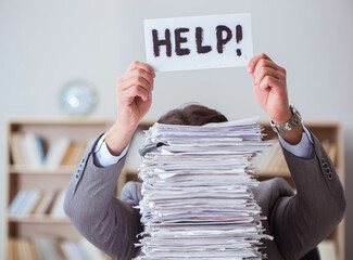 Wall Mural - Businessman busy with paperwork in office