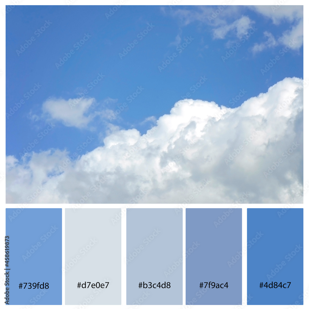 Designer Color Palette inspired by natural skyscape. Design pack with ...