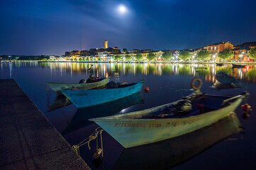 Wall Mural - View of the village of Marta by night