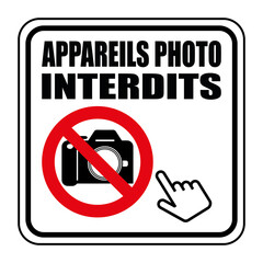 Poster - Logo appareils photo interdits.