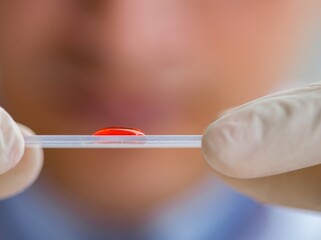 Doctor working with blood samples