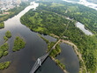 Cable-stayed bridge Krasnoyarsk top view