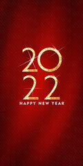 Wall Mural - 2022 Happy new year. Gold Design of greeting card. Gold Shining Pattern. Happy New Year Banner with 2022 Numbers on Bright Background. Vector illustration
