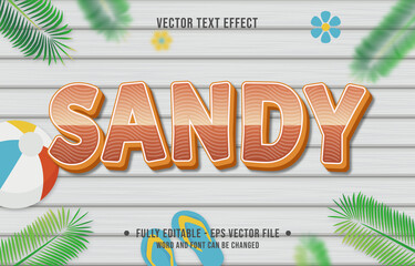Wall Mural - Text effect sand gradient style with summer season theme background