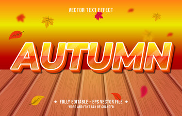 Wall Mural - Text effect autumn gradient style autumn season background