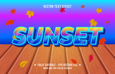 Wall Mural - Text effect sunset gradient style autumn season background