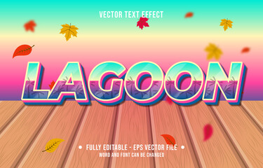 Wall Mural - text effect lagoon gradient style autumn season background