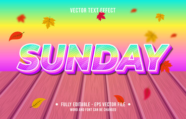 Wall Mural - text effect sunday gradient style autumn season background
