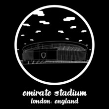 Circle Icon Line Emirate Stadium. Vector Illustration