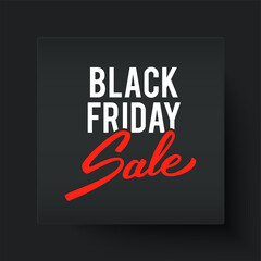 Wall Mural - Black Friday sale black banner for advertising, vector illustration