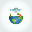 vector graphic of world habitat day good for world habitat day celebration. flat design. flyer design.flat illustration.