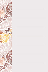 Wall Mural - Brown William Morris Pattern notepaper template vector