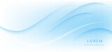 Abstract wave trendy geometric abstract background with white and blue gradient.