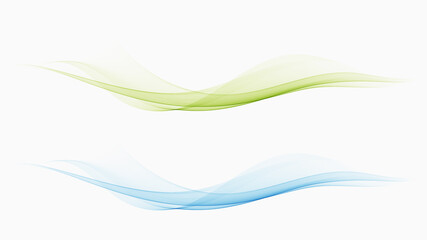 Wall Mural - Smooth flow the waves of smoke.Abstract background of blue and green wave.