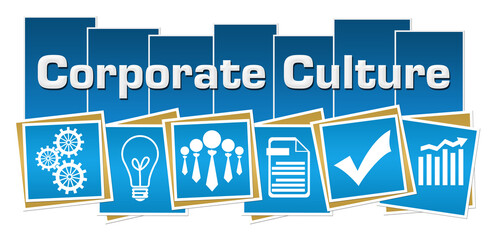 Corporate Culture Business Symbols Blue Squares Stripes 