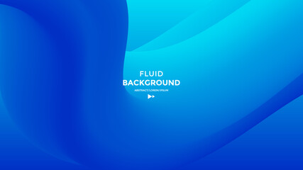 Blue Abstract fluid wave. Modern poster with gradient 3d flow shape. Innovation background design for the cover, landing page.