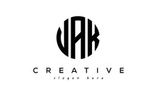 Letter VAK Creative Circle Logo Design Vector