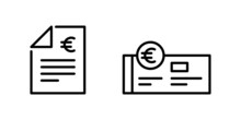 Paycheck Logo Outline Icon. Banking Checkbook Template Or Cheque Book And Financial Transfers