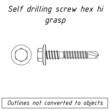 self drilling screw hex hi grasp fastener outline blueprint