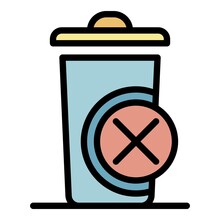 Unsorted garbage icon. Outline unsorted garbage vector icon color flat isolated