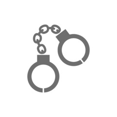 Wall Mural - Handcuffs grey icon. Isolated on white background