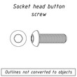 socket head button screw fastener outline blueprint