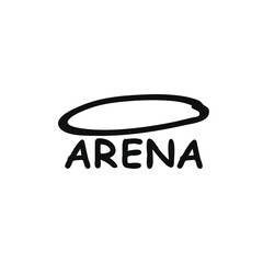 Arena logo icon sign Sports cultural building stadium drawn symbol emblem brand Modern abstract doodle design style Fashion print clothes apparel greeting invitation card cover flyer poster banner ad