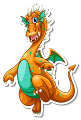 Canvas Print - Cute Dragon cartoon character sticker