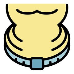 Wall Mural - Overweight body icon. Outline overweight body vector icon color flat isolated
