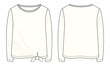 © ClothingArtStudio  - Long Sleeve Women's T shirt Overall Technical Fashion flat sketch Vector illustration template Front and back views. Apparel Clothing Ladies shirt mock up Cad.