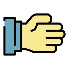Poster - Fat hand icon. Outline fat hand vector icon color flat isolated