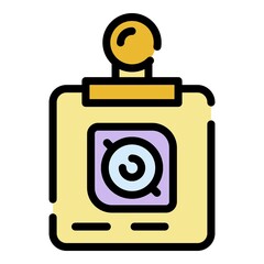 Wall Mural - Square action camera icon. Outline square action camera vector icon color flat isolated
