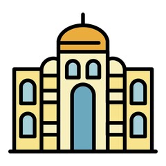 Wall Mural - Islamic temple icon. Outline Islamic temple vector icon color flat isolated