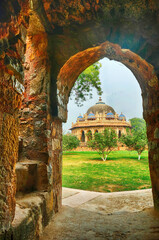 Wall Mural - Isa Khan mosque, Humayun's Tomb complex in Delhi, India