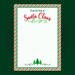 © Zsuzsanna - From the desk of Santa Claus - Christmas letter from Santa Claus, remade letter with empty copy space. Pattern with peppermint frame. Special Delivery from North Pole.