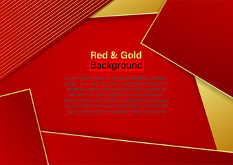 Beautiful red and line gold abstract background with shining lines, base for website, print, base for banners, wallpapers, business cards, brochure, banner, calendar, graphic art