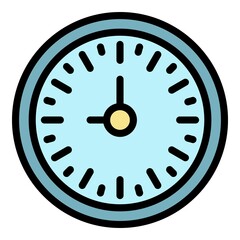 Sticker - Shopping time icon. Outline shopping time vector icon color flat isolated