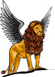 illustration of Winged Lion in vector design