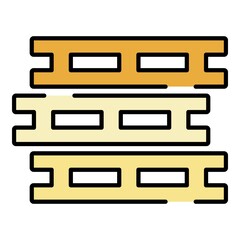 Wall Mural - Pallet stack icon. Outline pallet stack vector icon color flat isolated
