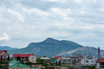 Wall Mural - View of the mountains and the fortress. Crimea