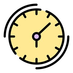 Wall Mural - Quest clock icon. Outline quest clock vector icon color flat isolated