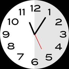 5 minutes past 11 o'clock analog clock icon