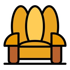 Canvas Print - Luxury armchair icon. Outline luxury armchair vector icon color flat isolated