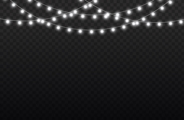 Wall Mural - led neon lights white christmas garland decoration
