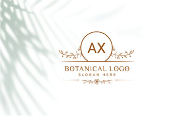 Wall Mural - AX Beauty vector initial logo, handwriting logo of initial signature, wedding, fashion, jewelry, boutique, floral and botanical with a creative template for any company or business. 